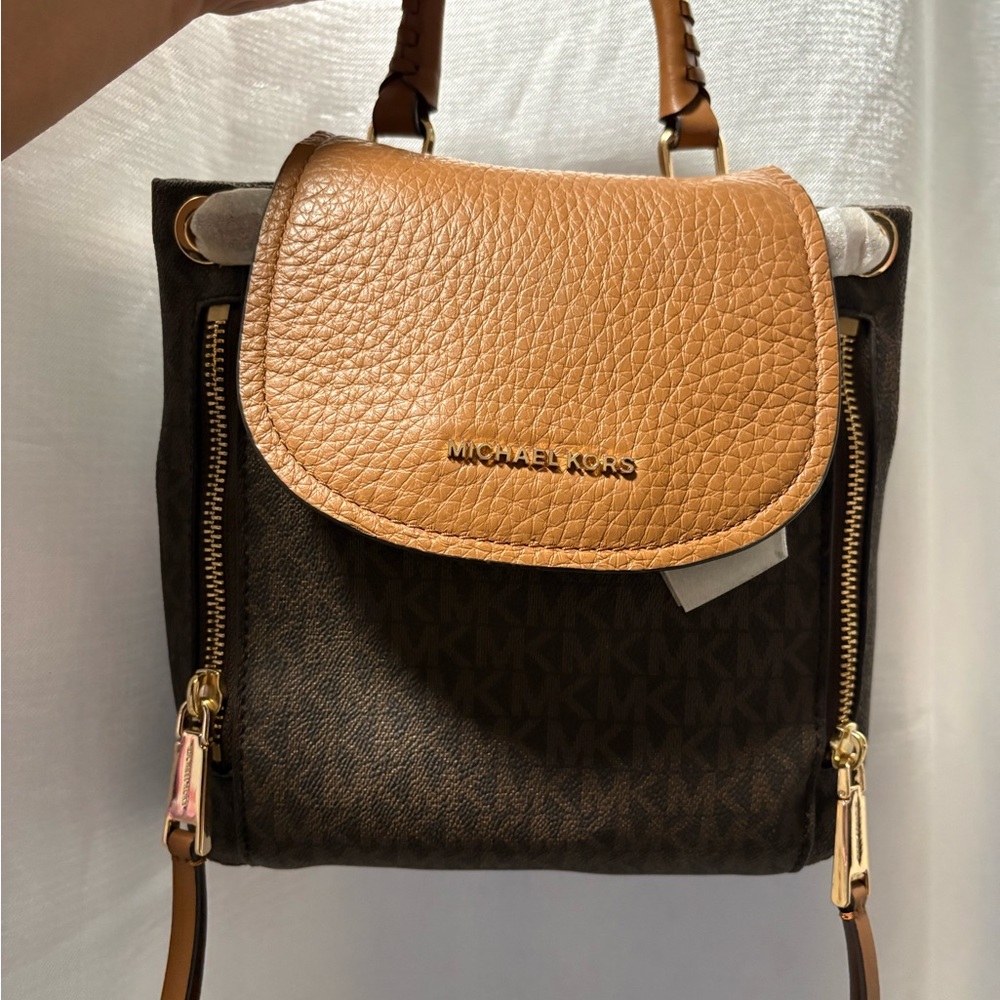 Michael Kors Tan and Brown Backpack